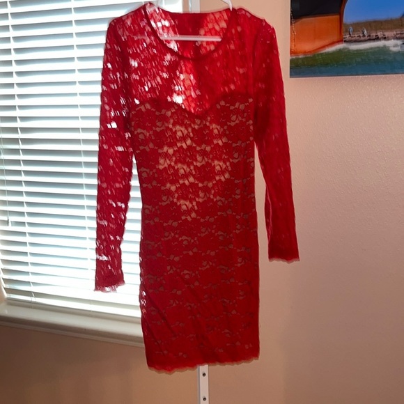 Express Dresses & Skirts - Express size large red dress with open back pit to pit is 21” stretches to 25”